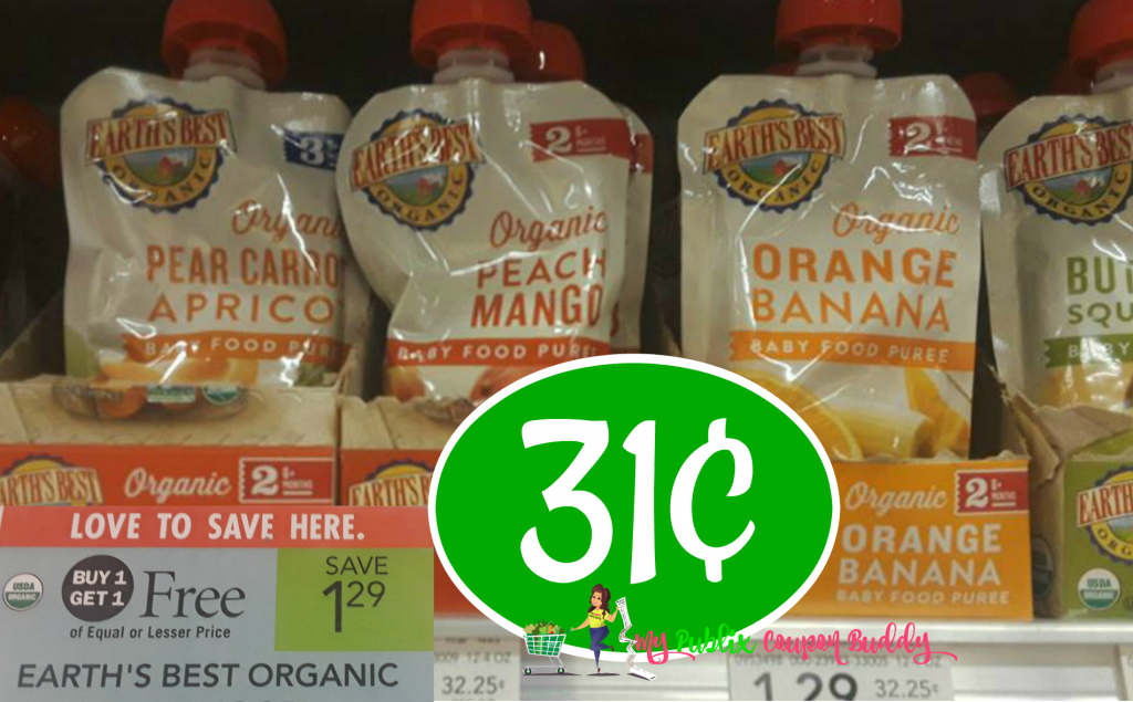 Earth's Best Baby Food Pouches 31¢ at Publix My Publix Coupon Buddy