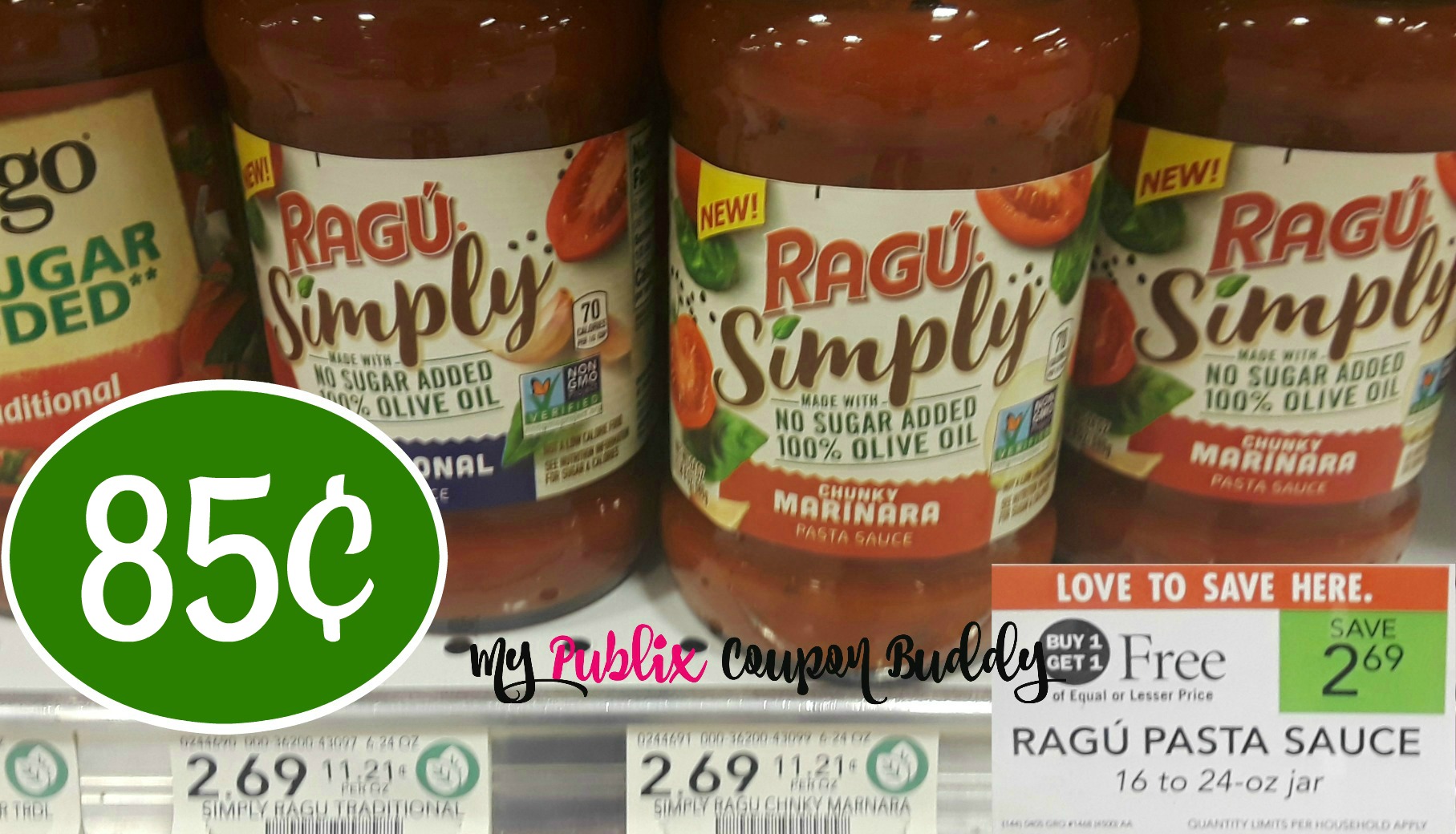 ragu simply BOGO at Publix Weekly Sale 1/1 1/7 or 1/2 1/8 Ragu simply