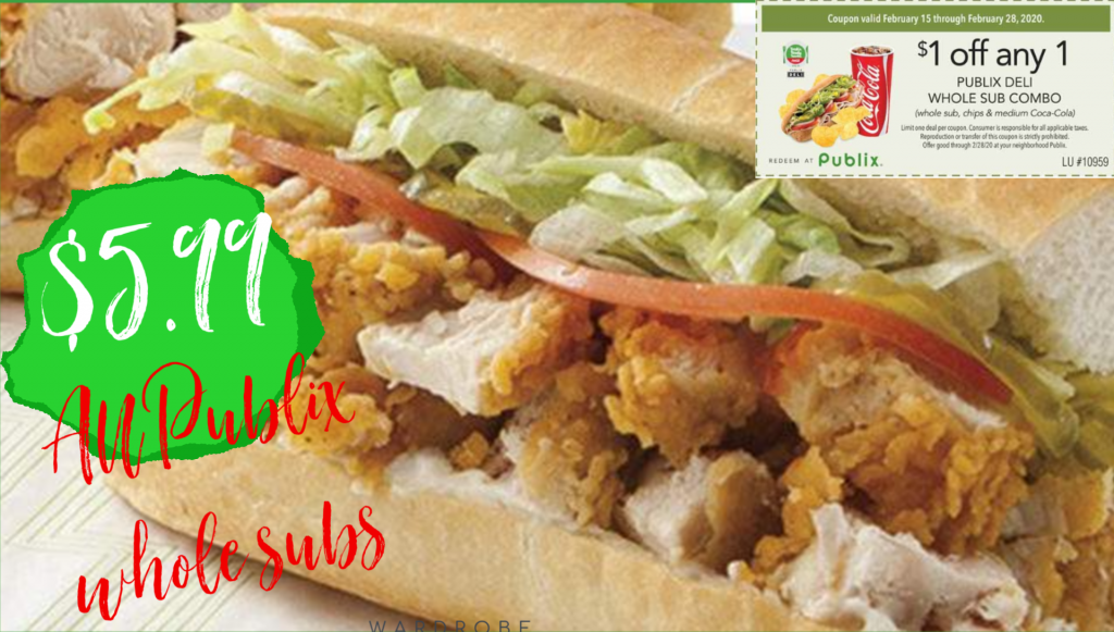 Publix Deli Whole Subs just $5.99 (Feb 19 - 23 or 20 - 23) - My Publix ...