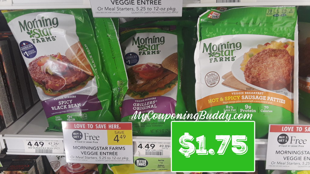 MorningStar Farms Veggie Entrees $1.75 at Publix